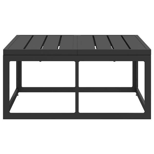 Grote foto vidaxl buitenmeubilair zwart 70 x 70 x 32 cm metaal tuin en terras tuinmeubelen