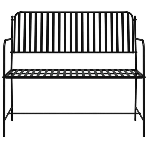 Grote foto vidaxl tuinbank zwart 103 5 x 51 5 x 90 cm staal tuin en terras tuinmeubelen