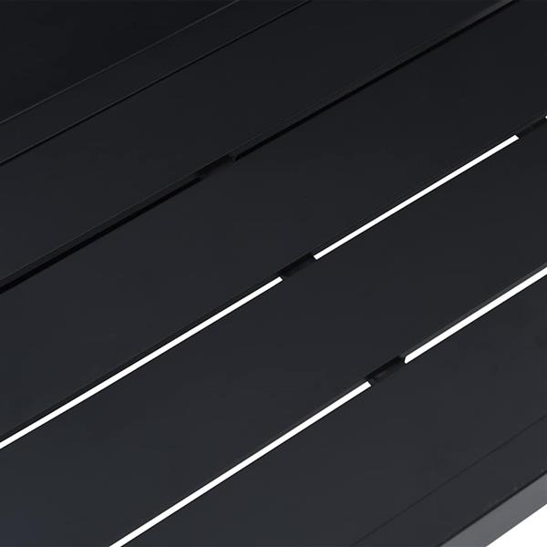 Grote foto vidaxl buitenmeubilair zwart 70 x 70 x 32 cm metaal tuin en terras tuinmeubelen