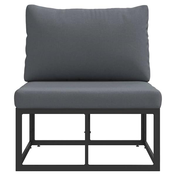 Grote foto vidaxl buitenmeubilair zwart en anthraciet 70 x 71 5 x 71 cm metaal tuin en terras tuinmeubelen