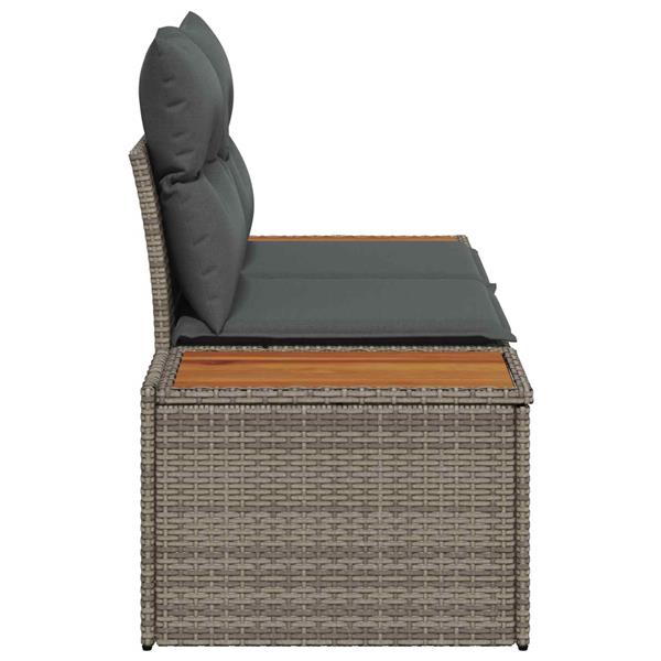 Grote foto vidaxl tuinbank grijs 184 x 62 x 85cm poly rattan tuin en terras tuinmeubelen