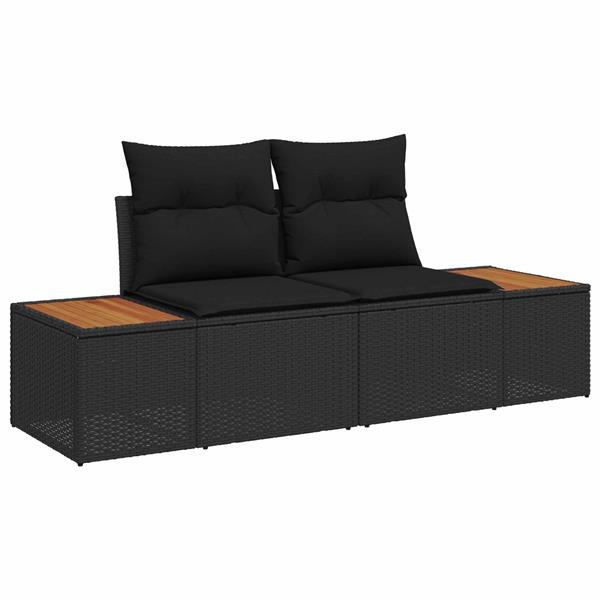 Grote foto vidaxl tuinbank zwart 184 x 62 x 85cm poly rattan tuin en terras tuinmeubelen