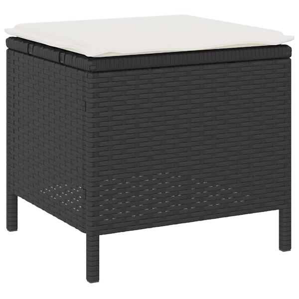 Grote foto vidaxl tuin eettafelset zwart poly rattan tuin en terras tuinmeubelen