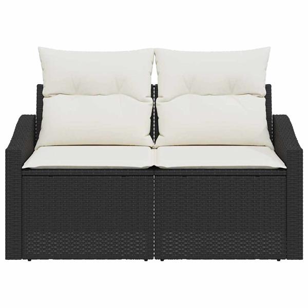 Grote foto vidaxl tuinbank met kussen 123 x 62 x 69 cm poly rattan tuin en terras tuinmeubelen