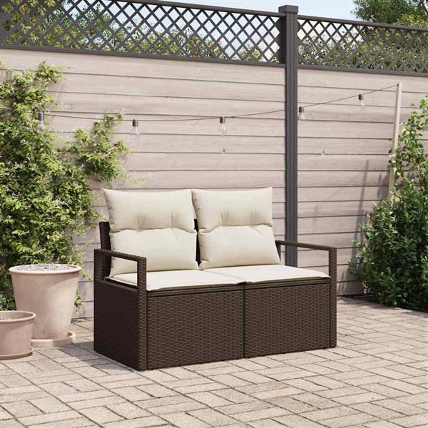 Grote foto vidaxl tuinbank met kussen met opslag 120 x 62 x 69 cm poly rattan tuin en terras tuinmeubelen