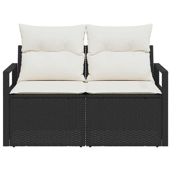 Grote foto vidaxl tuinbank met kussen 120 x 62 x 69 cm poly rattan tuin en terras tuinmeubelen