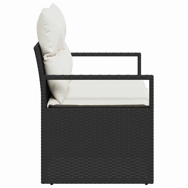 Grote foto vidaxl tuinbank met kussen 120 x 62 x 69 cm poly rattan tuin en terras tuinmeubelen