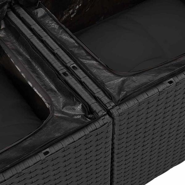 Grote foto vidaxl tuinbank zwart 124 x 62 x 69cm poly rattan tuin en terras tuinmeubelen