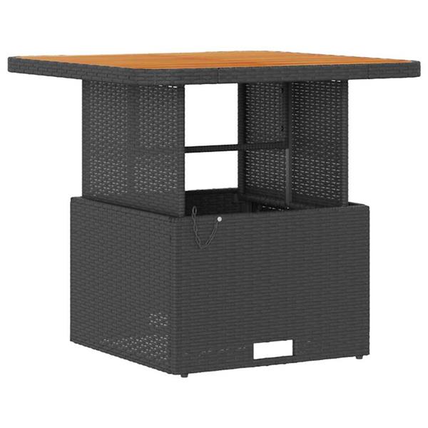 Grote foto vidaxl tuin eettafelset zwart poly rattan tuin en terras tuinmeubelen