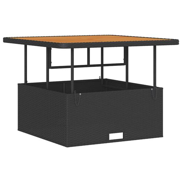 Grote foto vidaxl tuin eettafelset zwart poly rattan tuin en terras tuinmeubelen