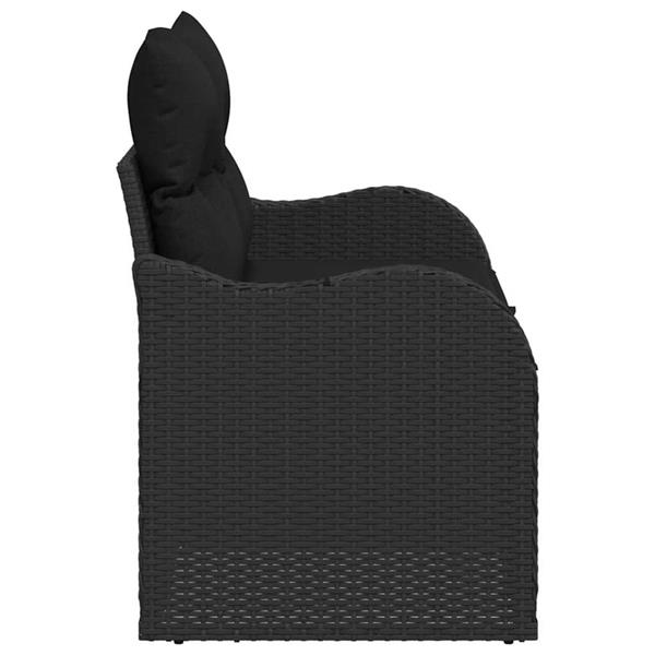 Grote foto vidaxl tuinbank zwart 121 x 62 x 69cm poly rattan tuin en terras tuinmeubelen