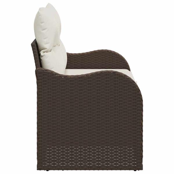 Grote foto vidaxl tuinbank bruin 121 x 62 x 69cm poly rattan tuin en terras tuinmeubelen