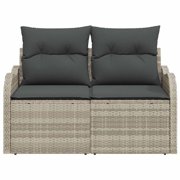 Grote foto vidaxl tuinbank lichtgrijs 121 x 62 x 69cm poly rattan tuin en terras tuinmeubelen