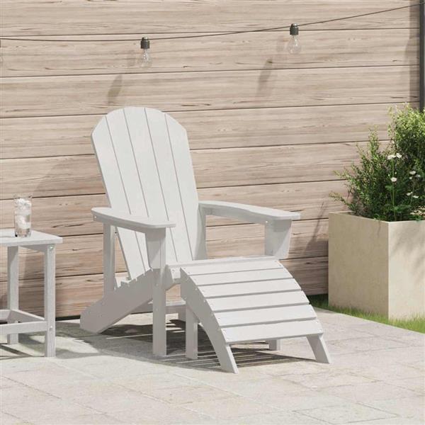 Grote foto vidaxl adirondack stoel wit 82 x 74 x 92 cm hdpe tuin en terras tuinmeubelen