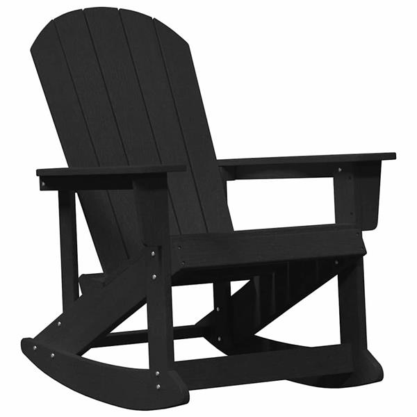Grote foto vidaxl adirondack schommelstoel zwart 92 x 73 5 x 92 cm hdpe tuin en terras tuinmeubelen