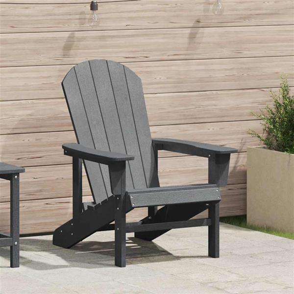 Grote foto vidaxl adirondack stoel lichtgrijs 82 x 74 x 92 cm hdpe tuin en terras tuinmeubelen