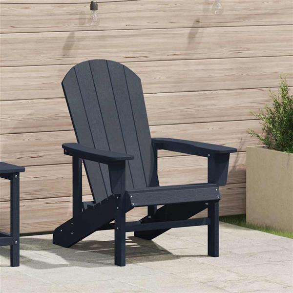 Grote foto vidaxl adirondack stoel marineblauw 82 x 74 x 92 cm hdpe tuin en terras tuinmeubelen