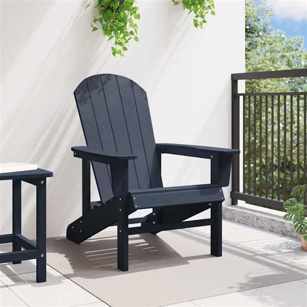 Grote foto vidaxl adirondack stoel marineblauw 82 x 74 x 92 cm hdpe tuin en terras tuinmeubelen