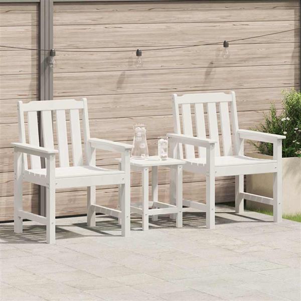 Grote foto vidaxl tuin eetkamerstoel 2 pcs wit 65 5 x 59 x 88 cm hdpe tuin en terras tuinmeubelen