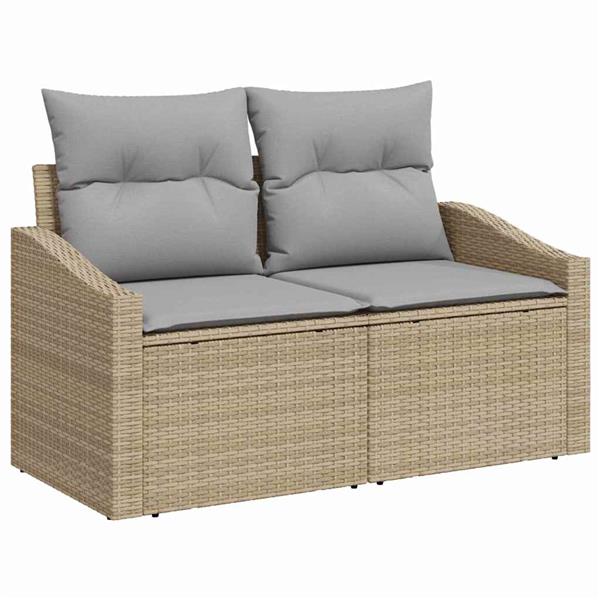 Grote foto vidaxl tuinbank met kussen met opslag 123 x 62 x 69 cm poly rattan tuin en terras tuinmeubelen