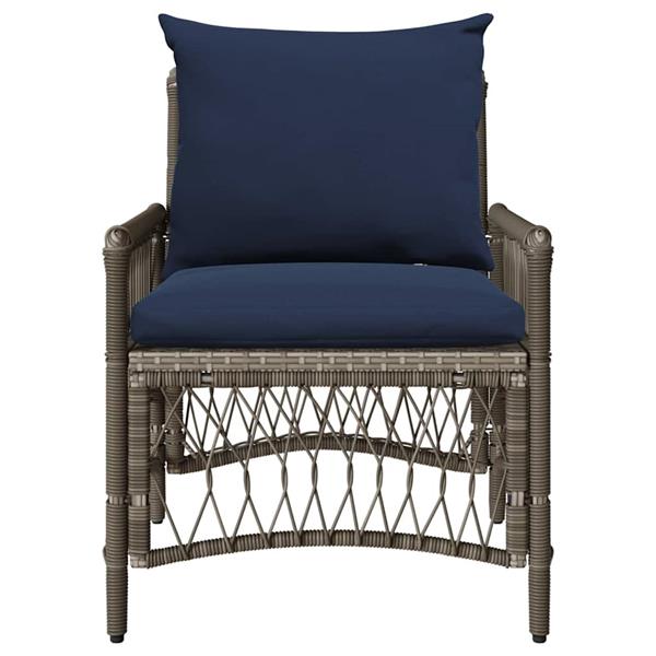 Grote foto vidaxl tuinstoel met kussen grijs 73 x 61 x 77 cm poly rattan tuin en terras tuinmeubelen