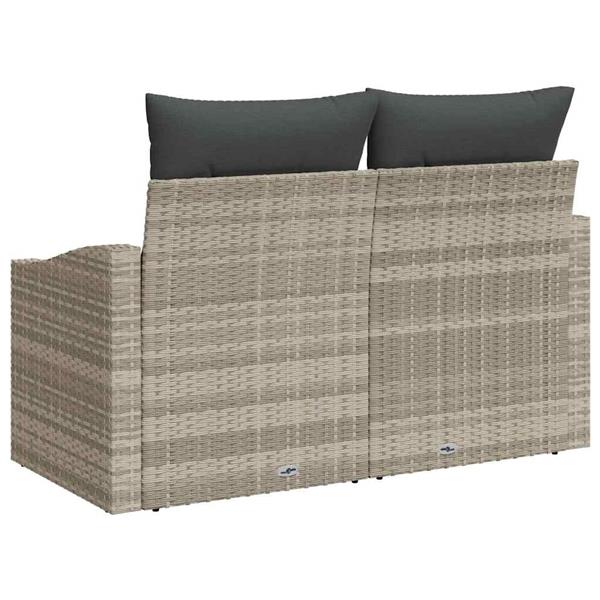 Grote foto vidaxl tuinbank met kussen 123 x 62 x 69 cm poly rattan tuin en terras tuinmeubelen