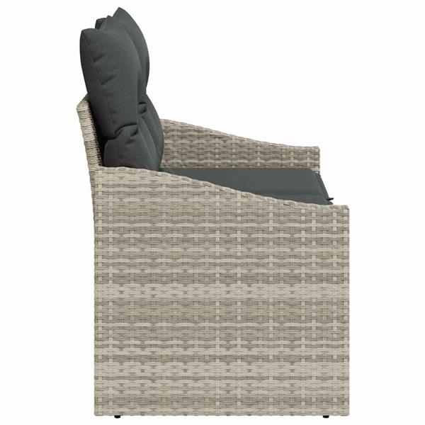Grote foto vidaxl tuinbank met kussen 123 x 62 x 69 cm poly rattan tuin en terras tuinmeubelen