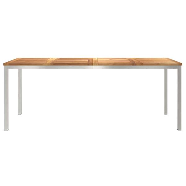 Grote foto vidaxl eettafel bruin 200 x 90 x 75 cm massief teakhout tuin en terras tuinmeubelen