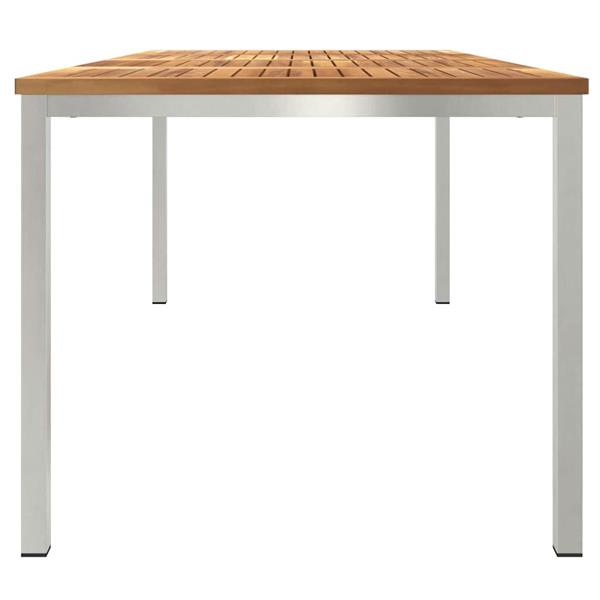 Grote foto vidaxl eettafel bruin 200 x 90 x 75 cm massief teakhout tuin en terras tuinmeubelen