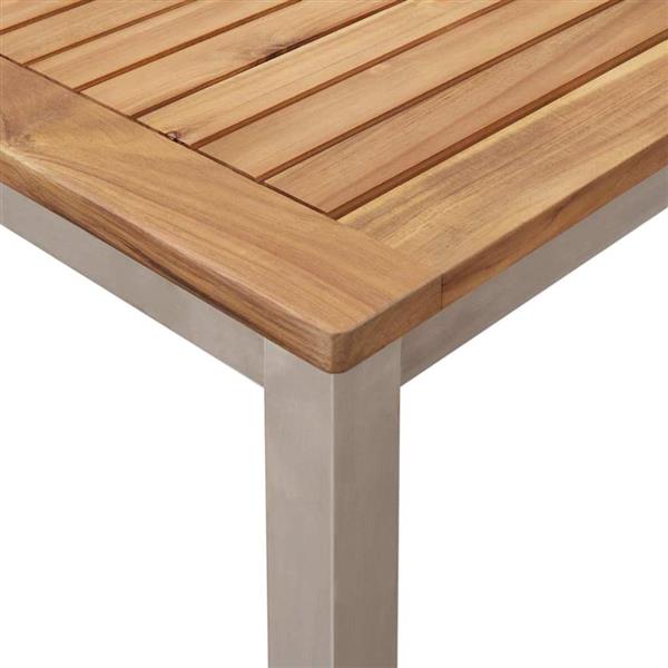 Grote foto vidaxl eettafel bruin 200 x 90 x 75 cm massief teakhout tuin en terras tuinmeubelen