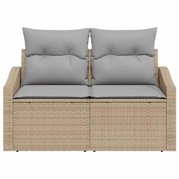 Grote foto vidaxl tuinbank met kussen 123 x 62 x 69 cm poly rattan tuin en terras tuinmeubelen