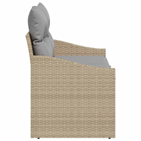Grote foto vidaxl tuinbank met kussen 123 x 62 x 69 cm poly rattan tuin en terras tuinmeubelen
