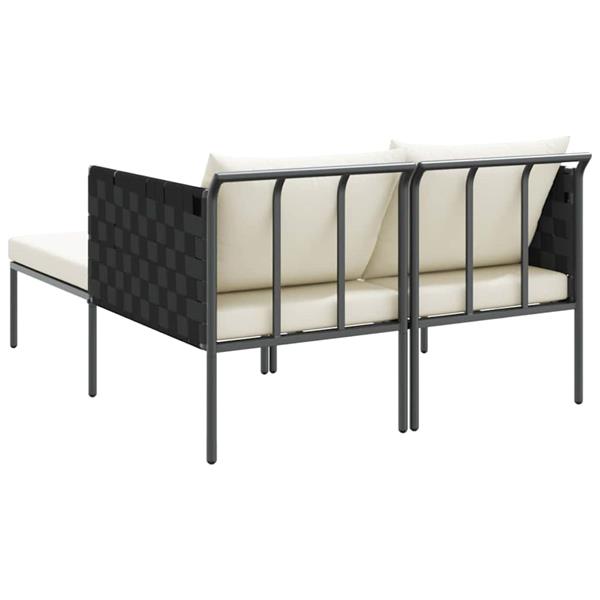 Grote foto vidaxl ligstoel antraciet 153 x 115 x 69.5 cm gepoedercoat staal tuin en terras tuinmeubelen