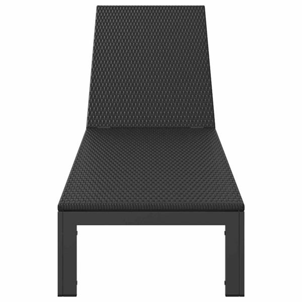 Grote foto vidaxl ligstoel 1 persoon zwart 206 x 62 5 x 74 cm poly rattan tuin en terras tuinmeubelen