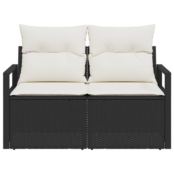 Grote foto vidaxl tuinbank met kussen met opslag 120 x 62 x 69 cm poly rattan tuin en terras tuinmeubelen