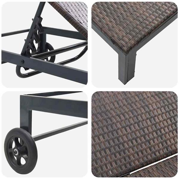 Grote foto vidaxl ligstoel 1 persoon bruin 206 x 62 5 x 74 cm poly rattan tuin en terras tuinmeubelen