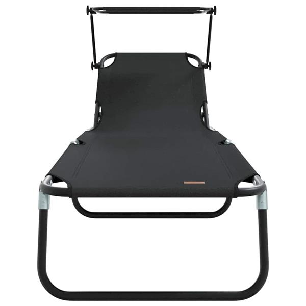 Grote foto vidaxl opvouwbare zonnebed 2 pcs zwart 190 x 57 x 81 cm oxford tuin en terras tuinmeubelen