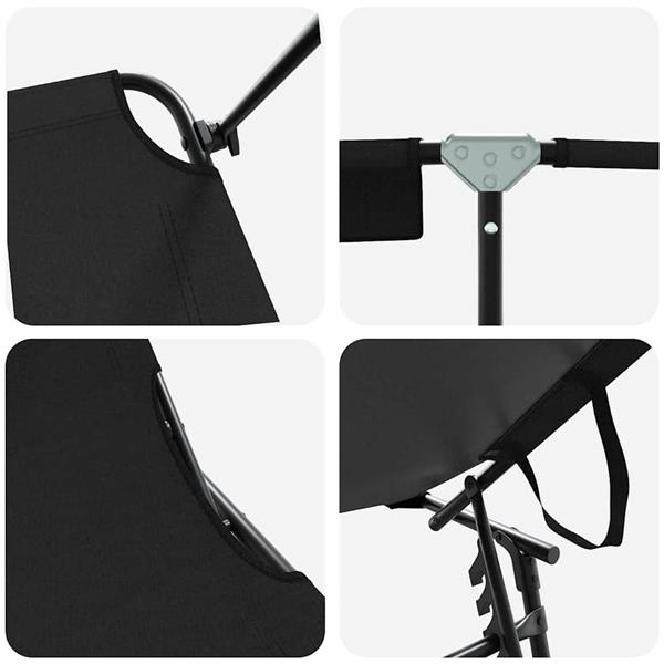 Grote foto vidaxl opvouwbare zonnebed 2 pcs zwart 190 x 57 x 81 cm oxford tuin en terras tuinmeubelen