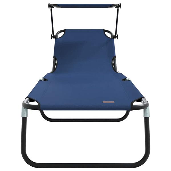 Grote foto vidaxl opvouwbare zonnebed 2 pcs blauw 190 x 57 x 81 cm oxford tuin en terras tuinmeubelen