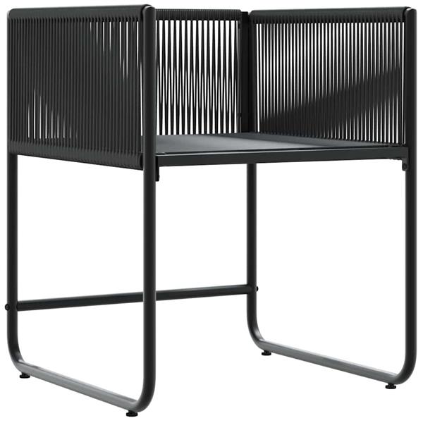 Grote foto vidaxl stoel met kussen 4 pcs zwart en anthraciet pe rattan tuin en terras tuinmeubelen