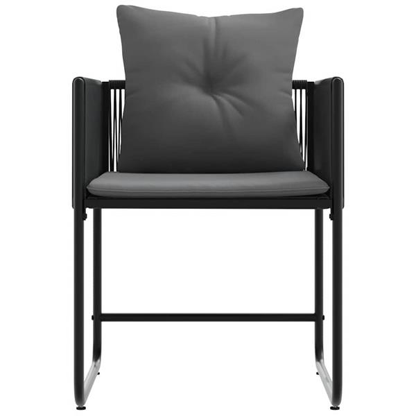 Grote foto vidaxl stoel met kussen 4 pcs zwart en anthraciet pe rattan tuin en terras tuinmeubelen