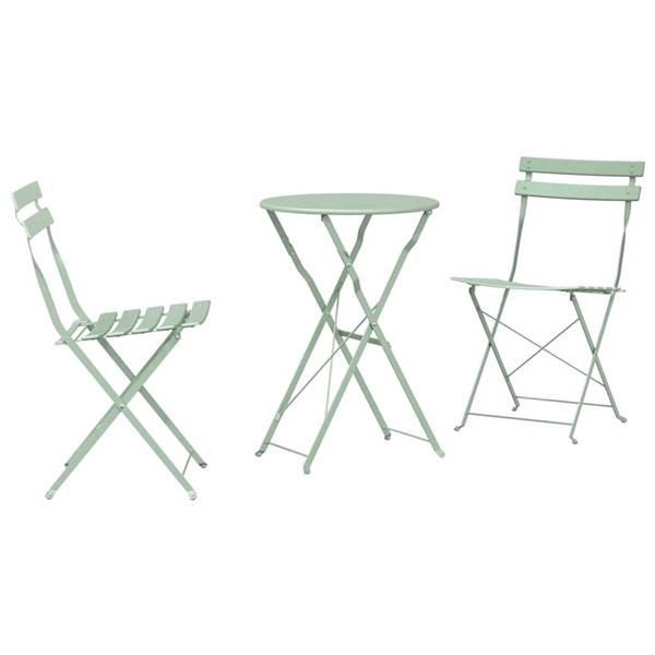 Grote foto vidaxl vouw bistro set 3 pcs sea foam staal tuin en terras tuinmeubelen