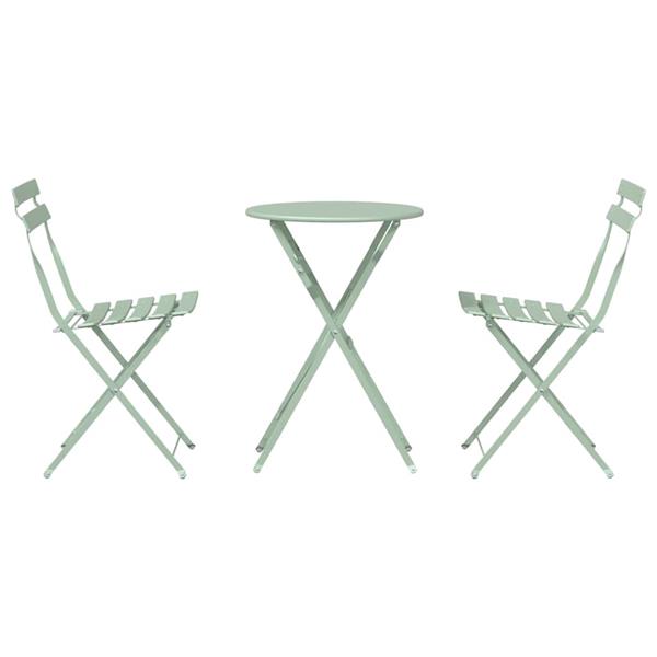 Grote foto vidaxl vouw bistro set 3 pcs sea foam staal tuin en terras tuinmeubelen