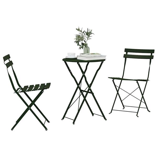 Grote foto vidaxl vouw bistro set 3 pcs bossen staal tuin en terras tuinmeubelen