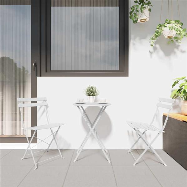 Grote foto vidaxl tuin opvouwbare stoel 2 pcs wit 42 x 46 x 82cm metaal tuin en terras tuinmeubelen
