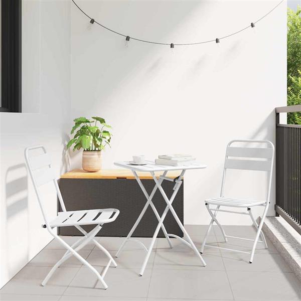 Grote foto vidaxl tuin opvouwbare stoel 2 pcs wit 42 x 52 x 82 cm tuin en terras tuinmeubelen