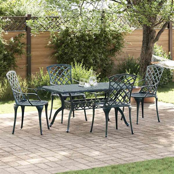 Grote foto vidaxl tuinstoel 4 pcs groen 61 x 60 5 x 93cm aluminium tuin en terras tuinmeubelen