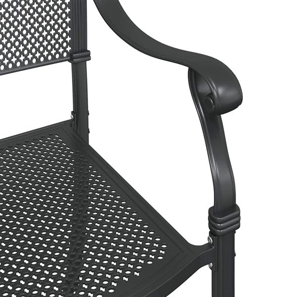 Grote foto vidaxl tuinstoel 2 pcs zwart 55 x 55 x 92 5cm aluminium tuin en terras tuinmeubelen