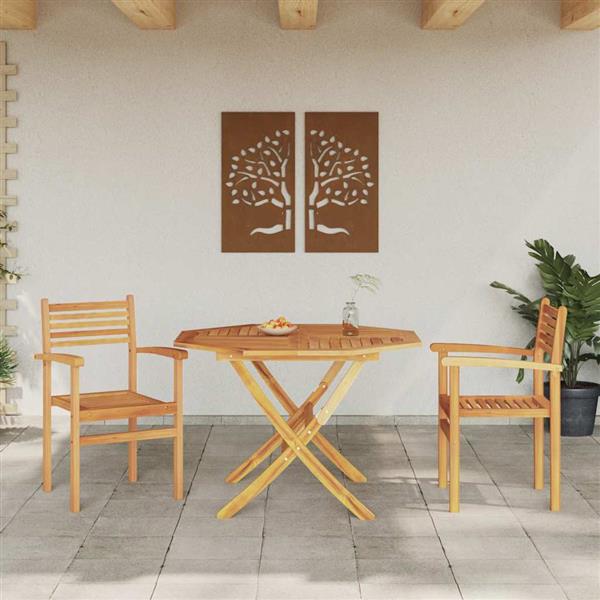 Grote foto vidaxl stoel 2 pcs bruin 56 x 55 x 90.5 cm massief teakhout tuin en terras tuinmeubelen