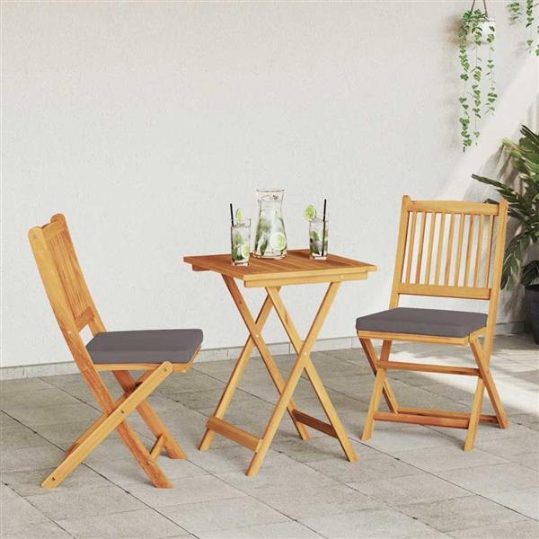 Grote foto vidaxl tuin bistro set 3 pcs bruin massief acaciahout tuin en terras tuinmeubelen